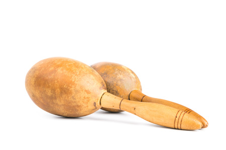 Cuban maracas, traditional musical instrument for rhythmic groove of latin music.の写真素材