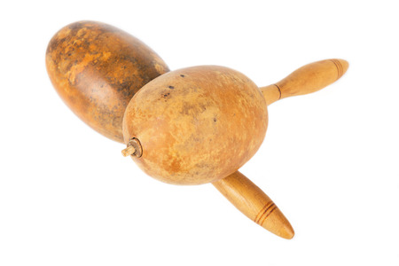 Cuban maracas, traditional musical instrument for rhythmic groove of latin music.の写真素材