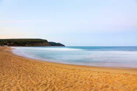 Irakli beach at sunset, Black Sea Coast, Bulgaria - one of the last wild beaches in Bulgaria.の写真素材