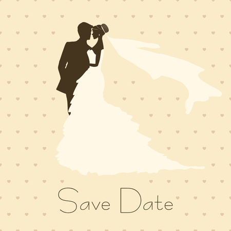 Bride And Groom. Vintage Style Background for Wedding Invitationのイラスト素材