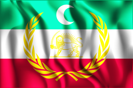 Flag of Azerbaijan. Rectangular Shape Icon with Wavy Effectのイラスト素材