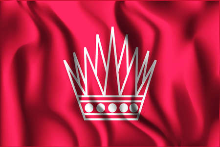 Variant Flag of Bahrain. Rectangular Shape Icon with Wavy Effectのイラスト素材
