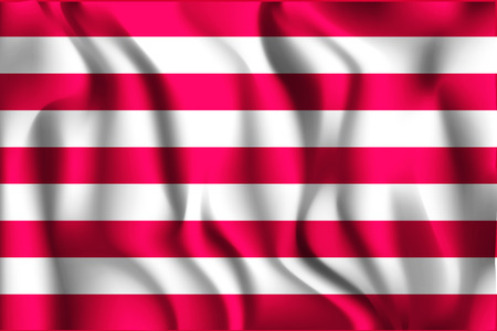 Indonesia Variant Flag Naval Ensign. Rectangular Shape Icon with Wavy Effectのイラスト素材