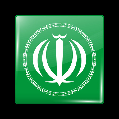 Iran Variant Emblems. Glassy Icon Square Shape. This is File from the Collection Flags of Asiaのイラスト素材