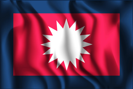 Nepal Variant Flag. Rectangular Shape Icon with Wavy Effectのイラスト素材