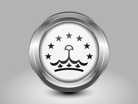 Tajikistan Variant Flag. Metal Round Icons. This is File from the Collection Asian Flagsのイラスト素材