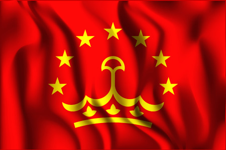 Tajikistan Variant Flag. Rectangular Shape Icon with Wavy Effectのイラスト素材