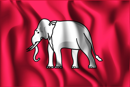 Thailand Variant Flag. Rectangular Shape Icon with Wavy Effectのイラスト素材