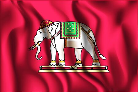 Thailand Variant Flag. Rectangular Shape Icon with Wavy Effectのイラスト素材