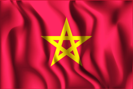Vietnam Variant Flag. Rectangular Shape Icon with Wavy Effectのイラスト素材
