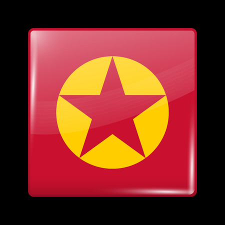 Vietnam Variant Flag. Glassy Icon Square Shape. This is File from the Collection Flags of Asiaのイラスト素材