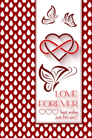 Intertwined Hearts. Love Forever Holidays backgroundのイラスト素材