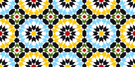 Moroccan Pattern. Mosaic Tiles. Islamic Ornaments. Seamless Vector Backgroundのイラスト素材