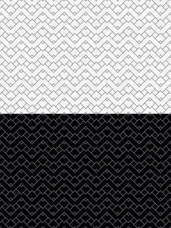 Two Abstract Seamless Patterns. Black and White Backgrounds. Every Pattern is on a Separate Layerのイラスト素材