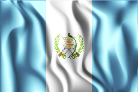 Flag of Guatemala. Rectangular Shaped Icon with Wavy Effect. Aspect Ratio 2:3のイラスト素材