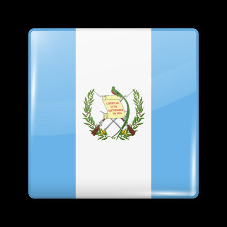 Flag of Guatemala. Glossy Icon Square Shape. This is File from the Collection Flags of North Americaのイラスト素材