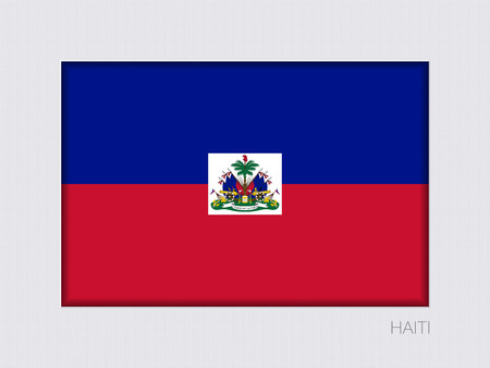 Flag of Haiti. Rectangular Official Flag with Proportion 2:3. Under Gray Cardboard with Inner Shadowのイラスト素材