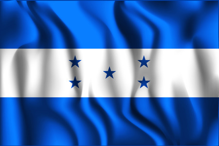 Flag of Honduras. Rectangular Shaped Icon with Wavy Effect. Aspect Ratio 2 to 3のイラスト素材