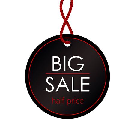 Sale Black Round Banner. Template Design Advertising Vector Illustrationのイラスト素材