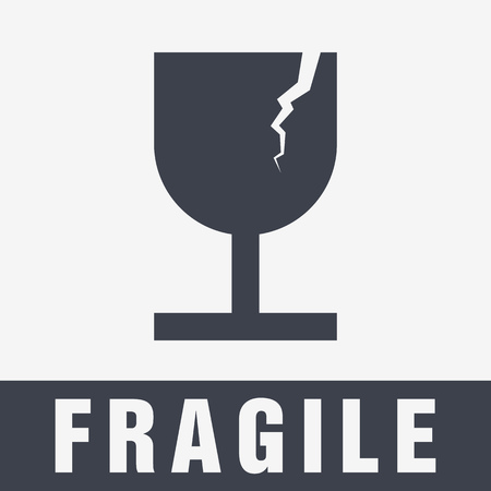Fragile Symbol for Packing Box. Fragile Iconのイラスト素材