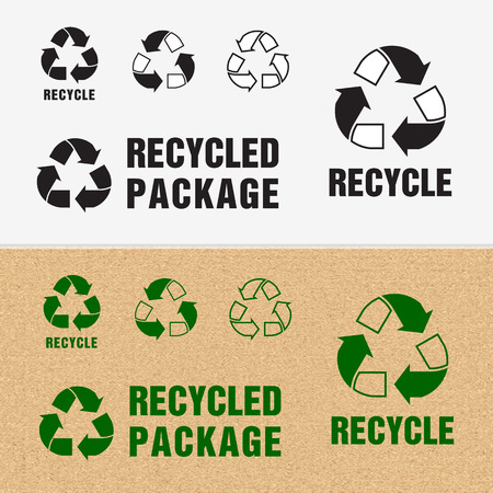 Recycled and Packaging Symbol. Sign for Delivery of Cargoのイラスト素材