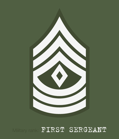 Military Ranks and Insignia, Stripes and Chevrons of Army, First Sergeantのイラスト素材