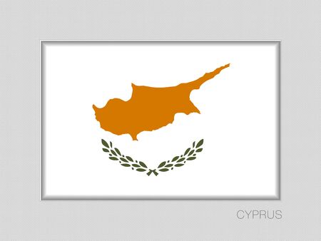 Flag of Cyprus. National Ensign Aspect Ratio 2 to 3 on Gray Cardboardのイラスト素材