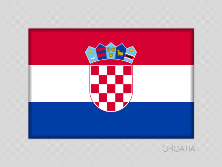 Flag of Croatia. National Ensign Aspect Ratio 2 to 3 on Gray Cardboardのイラスト素材