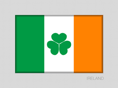 Ireland Flag with Shamrock icon.のイラスト素材