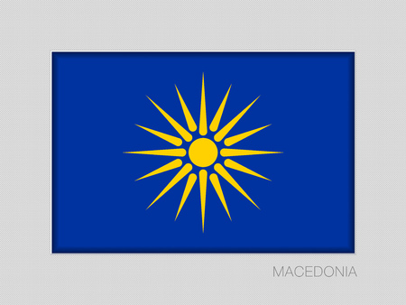 The Vergina Sun. Macedonian Flag Unofficial Version. National Ensign Aspect on Gray Cardboardのイラスト素材