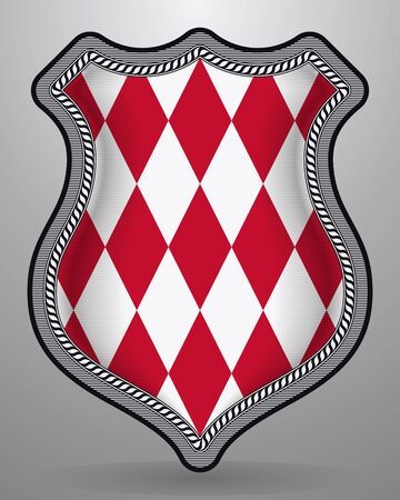 Flag of Monaco. Alternate Design Version. Vector Badge and Icon on Gray
のイラスト素材