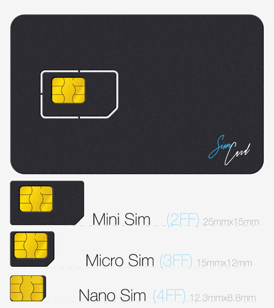 SIM Card. Phone Chip. Realistic Vector Icon. Isolated Object on Backgroundのイラスト素材