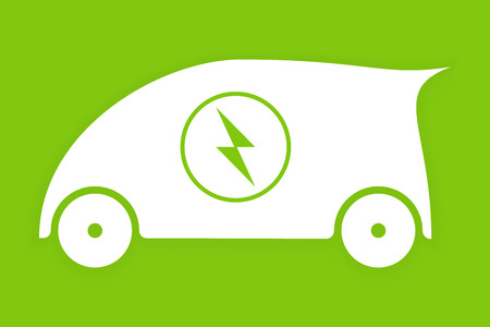 Electric Car. Eco Vehicles Symbol. Ecological Transport Icon. Vector Isolatedのイラスト素材