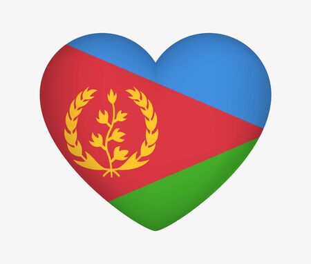 Heart Shaped National Flag of Eritrea. I Love My Country. Vector Isolated Illustrationのイラスト素材