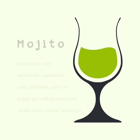 Wine Glass. Icon, Symbol. Alcohol Beverage. Isolated Vector for Menu Bar or Restaurantのイラスト素材