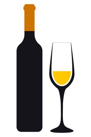 Wine Glass. Icon, Symbol . Alcohol Beverage. Isolated Vector for Menu Bar or Restaurantのイラスト素材