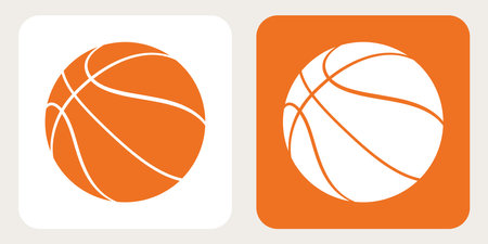 Basketball Vector Icons. Orange and White Basket Ball. Half-Turn Viewのイラスト素材