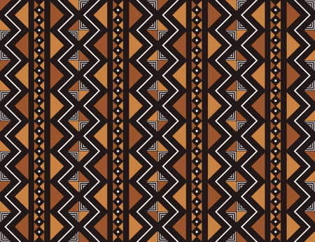 African Print Fabric. Vector Seamless Tribal Pattern. Traditional Ethnic Hand Drawn Ornament for your Design Cloth, Carpet, Rug, Pareo, Wrapのイラスト素材