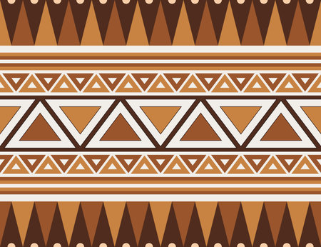 African Print Fabric. Vector Seamless Tribal Pattern. Traditional Ethnic Hand Drawn Ornament for your Design Cloth, Carpet, Rug, Pareo, Wrapのイラスト素材