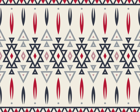 Tribal Seamless Pattern. Ethnic Geometric Vector Background. Aztec, Mayan or Inca Style