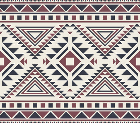 Tribal Seamless Pattern. Ethnic Geometric Vector Background. Aztec, Mayan or Inca Style