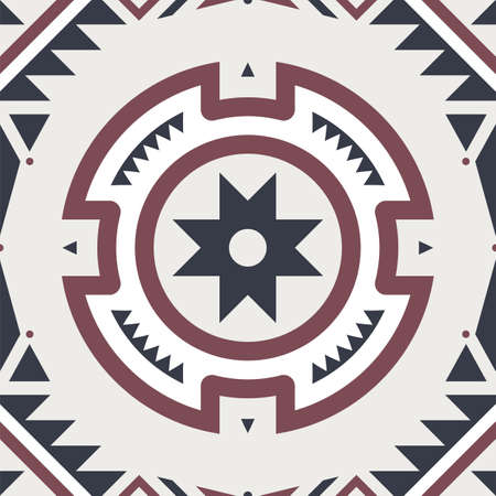 Tribal Seamless Pattern. Ethnic Geometric Vector Background. Aztec, Mayan or Inca Styleのイラスト素材