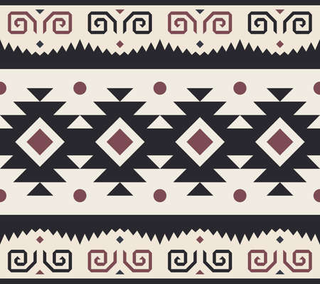 Tribal Seamless Pattern. Ethnic Geometric Vector Background. Aztec, Mayan or Inca Styleのイラスト素材