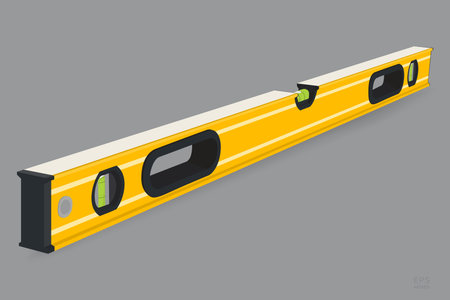 bubble level. Measuring equipment. Vector Building Level Isolated on Gray