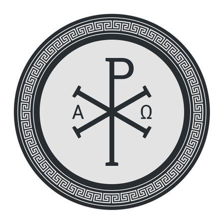 Monogramma Christi. Monogram of Jesus Christ (Christogram). Christian Sacred Chi Rho Symbolのイラスト素材