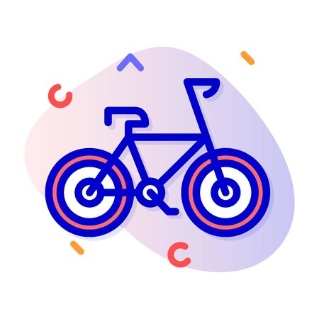 Bike collection icon with blue stripe styleのイラスト素材