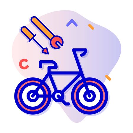 Bike collection icon with blue stripe styleの写真素材