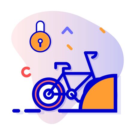 Bike collection icon with blue stripe styleの写真素材