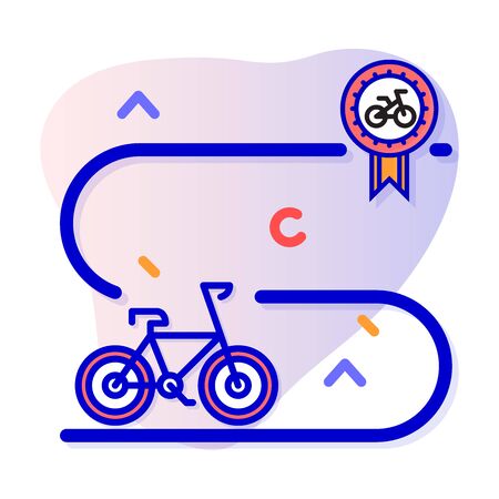 Bike collection icon with blue stripe styleの写真素材