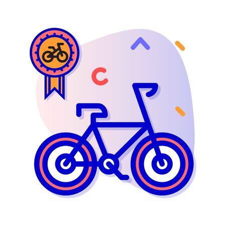 Bike collection icon with blue stripe styleの写真素材